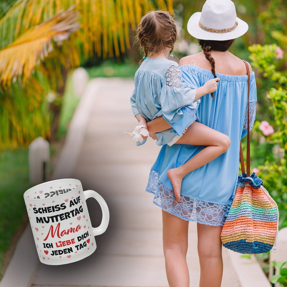 Scheiß auf Muttertag Kaffeebecher mit Herzchen-Muster für die beste Mama