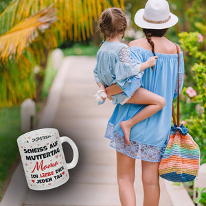 Scheiß auf Muttertag Kaffeebecher mit Herzchen-Muster für die beste Mama