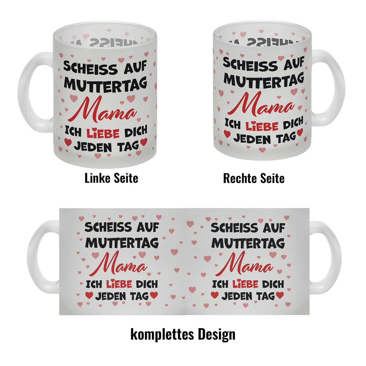 Scheiß auf Muttertag Kaffeebecher mit Herzchen-Muster für die beste Mama