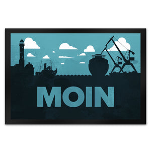 Moin Fußmatte mit Hafenmotiv
