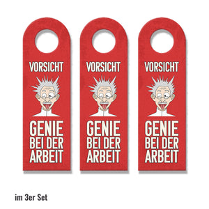 Vorsicht Genie bei der Arbeit Türhänger
