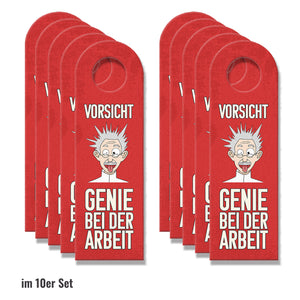 Vorsicht Genie bei der Arbeit Türhänger