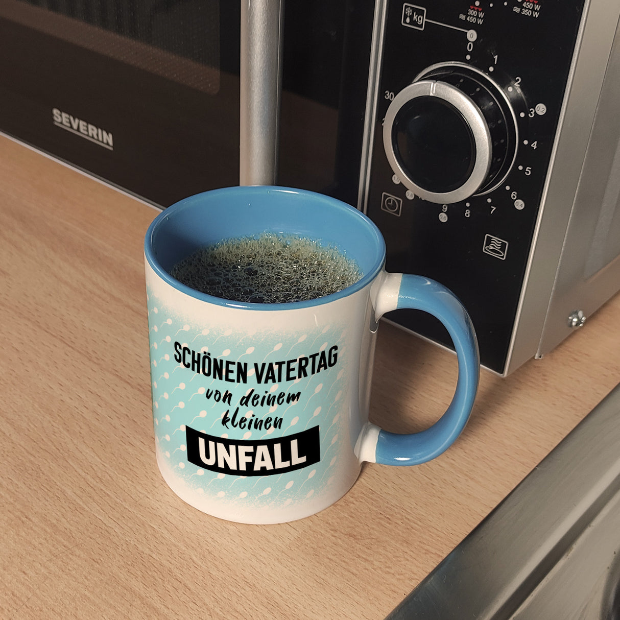 Schönen Vatertag von deinem kleinen Unfall Spermium Kaffeebecher zum Vatertag