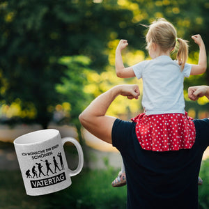 Ich wünsche dir einen schönen Vatertag Kaffeebecher Evolution des Menschen