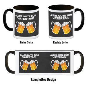 Alles gute zum Vatertag Kaffeebecher mit prostenden Bierkrügen