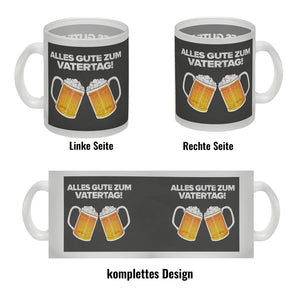 Alles gute zum Vatertag Kaffeebecher mit prostenden Bierkrügen