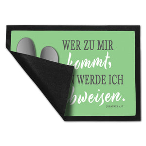 Fußmatte mit Bibelvers aus dem Johannes Evangelium