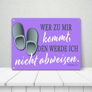 Bibelvers aus dem Johannes Evangelium Schild grau Gastfreundschaft