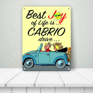 Best Joy of Life is Cabrio drive Metallschild