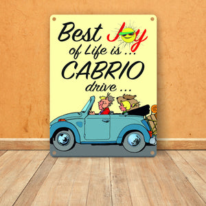 Best Joy of Life is Cabrio drive Metallschild