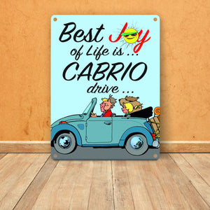 Best Joy of Life is Cabrio drive Metallschild