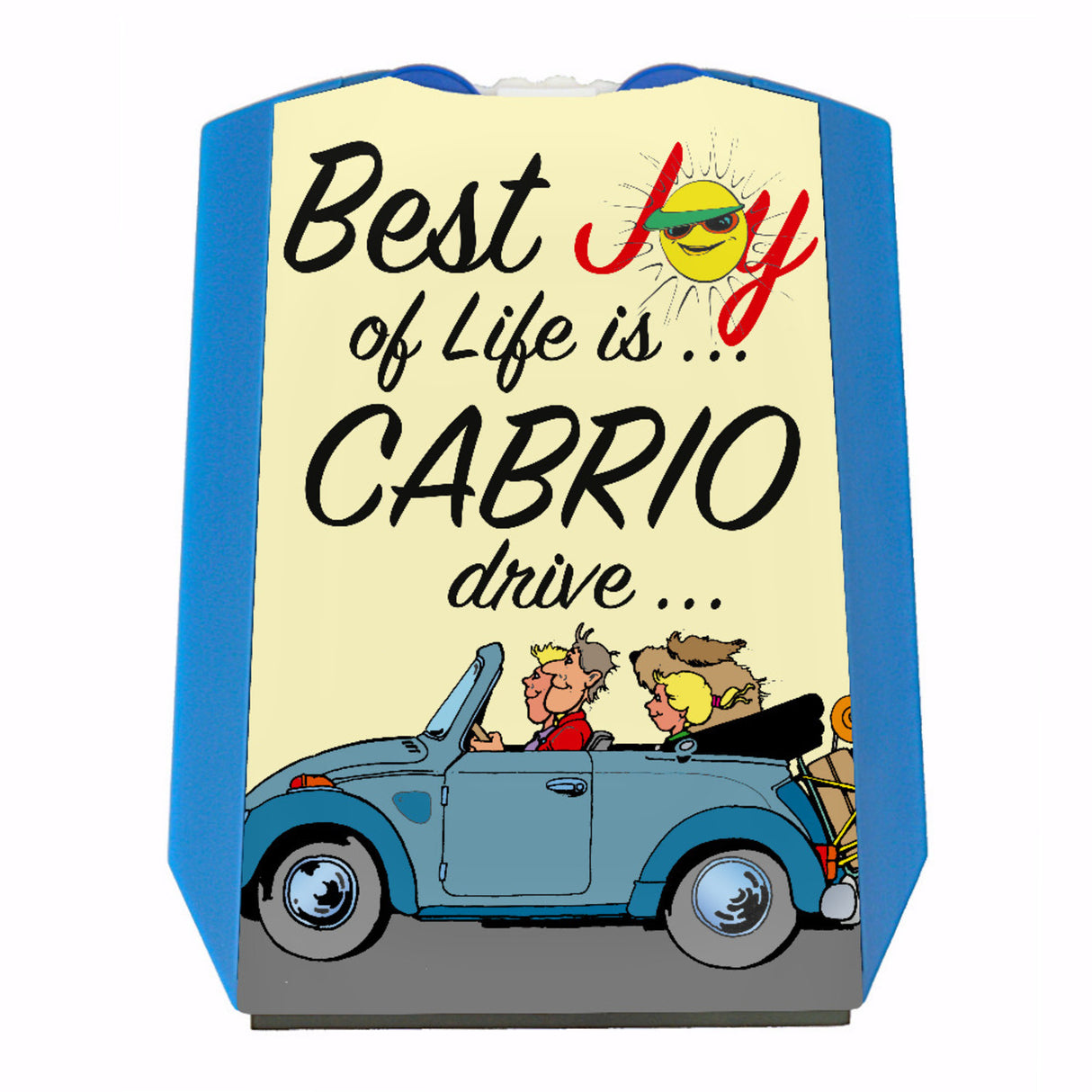 Best Joy of Life is Cabrio drive Parkscheibe in lila mit 2 Einkaufswagenchips