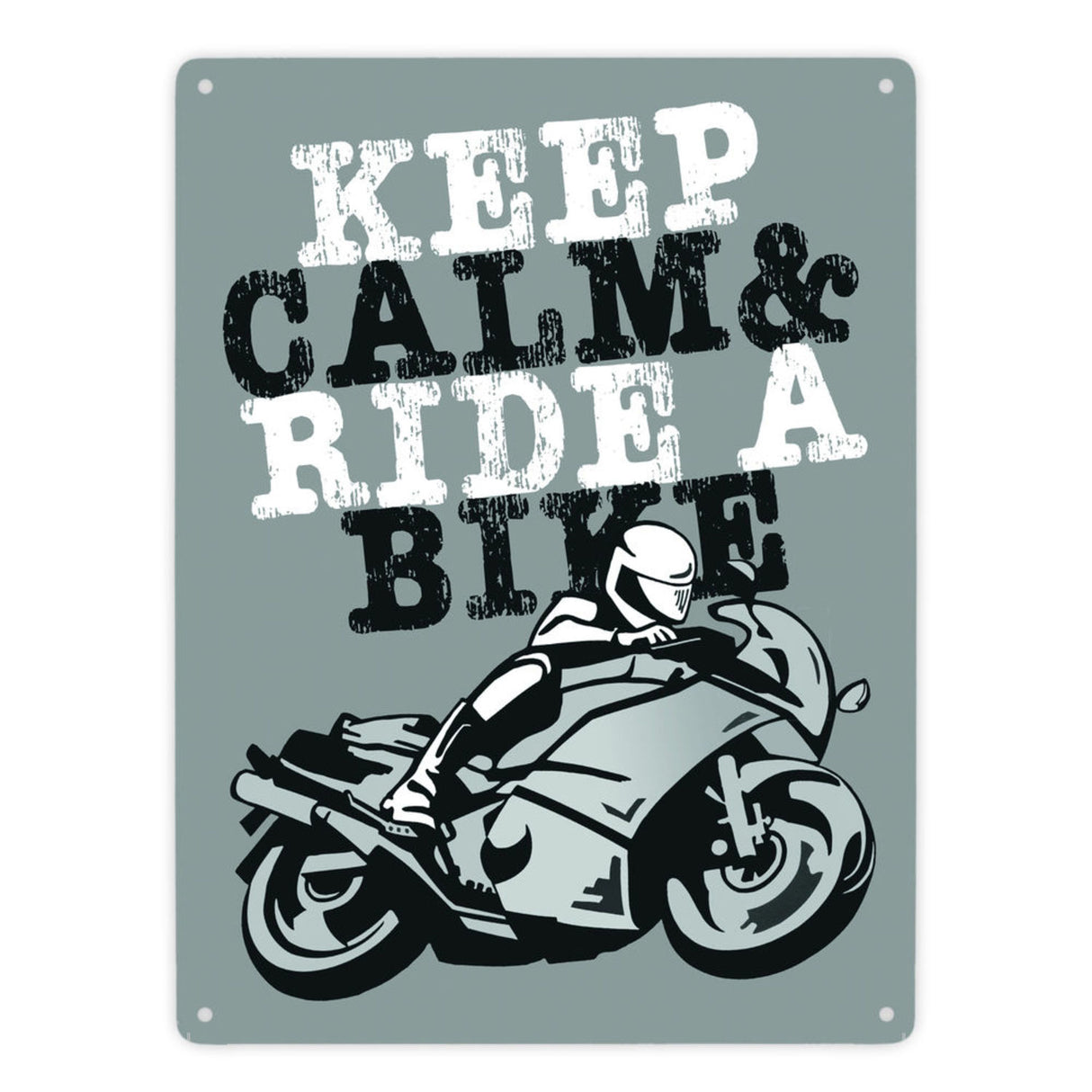 Keep calm & ride a bike Metallschild zum Thema Motorrad fahren