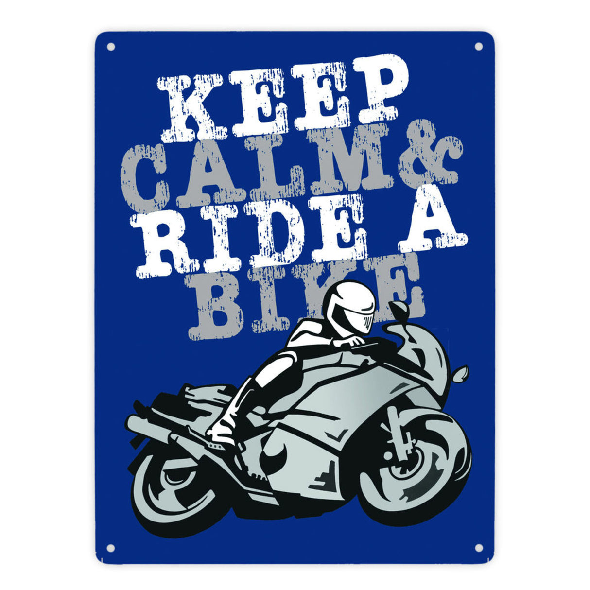 Keep calm & ride a bike Metallschild zum Thema Motorrad fahren