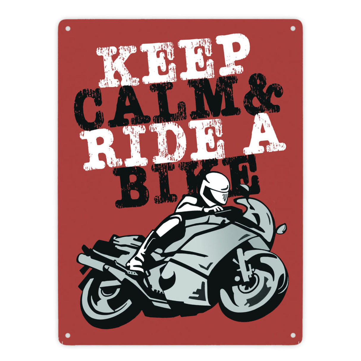 Keep calm & ride a bike Metallschild zum Thema Motorrad fahren