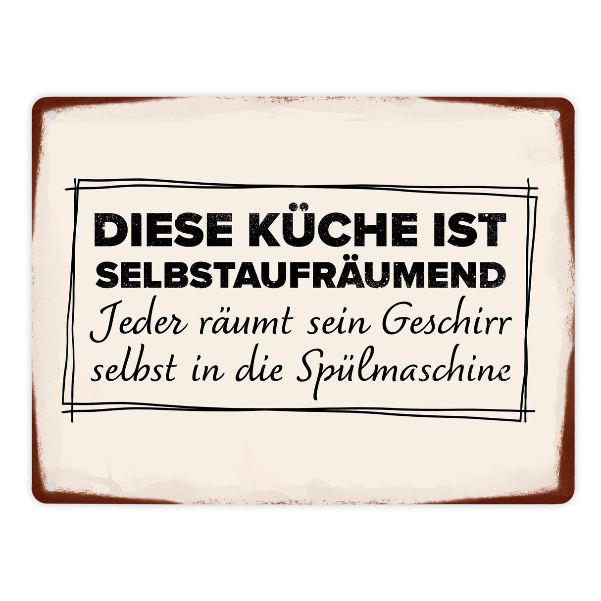 Diese Küche ist selbstaufräumend Metallschild in 15x20 cm für den Haushalt
