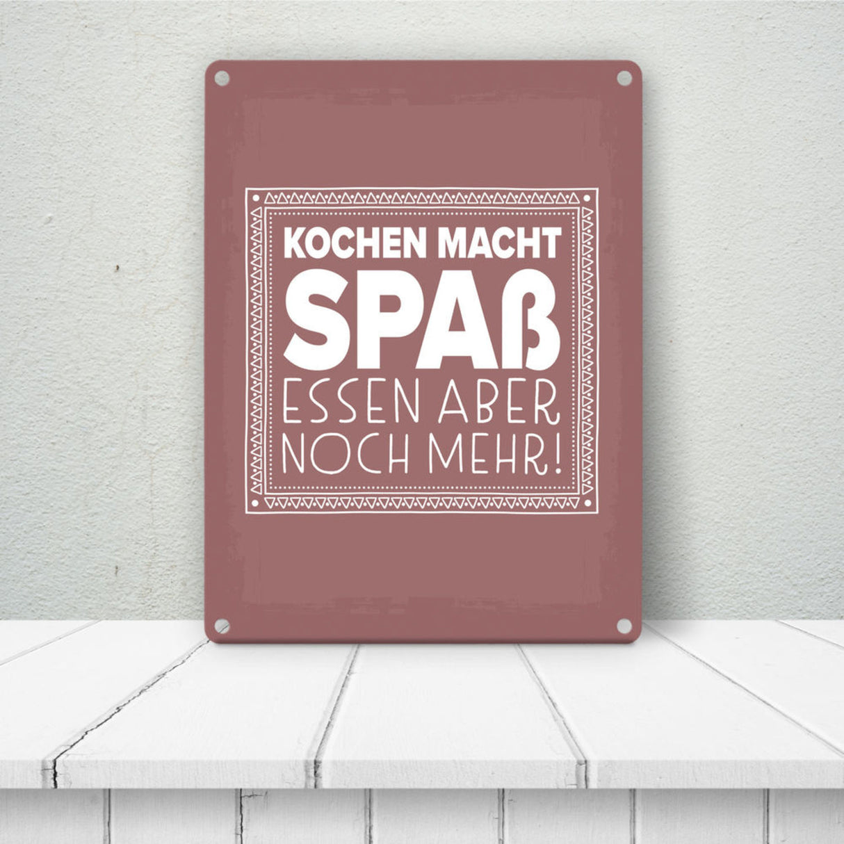 Kochen macht Spaß, essen aber noch mehr Metallschild
