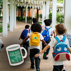 Ich bin Schulkind Kaffeebecher für die Einschulung im Tafellook