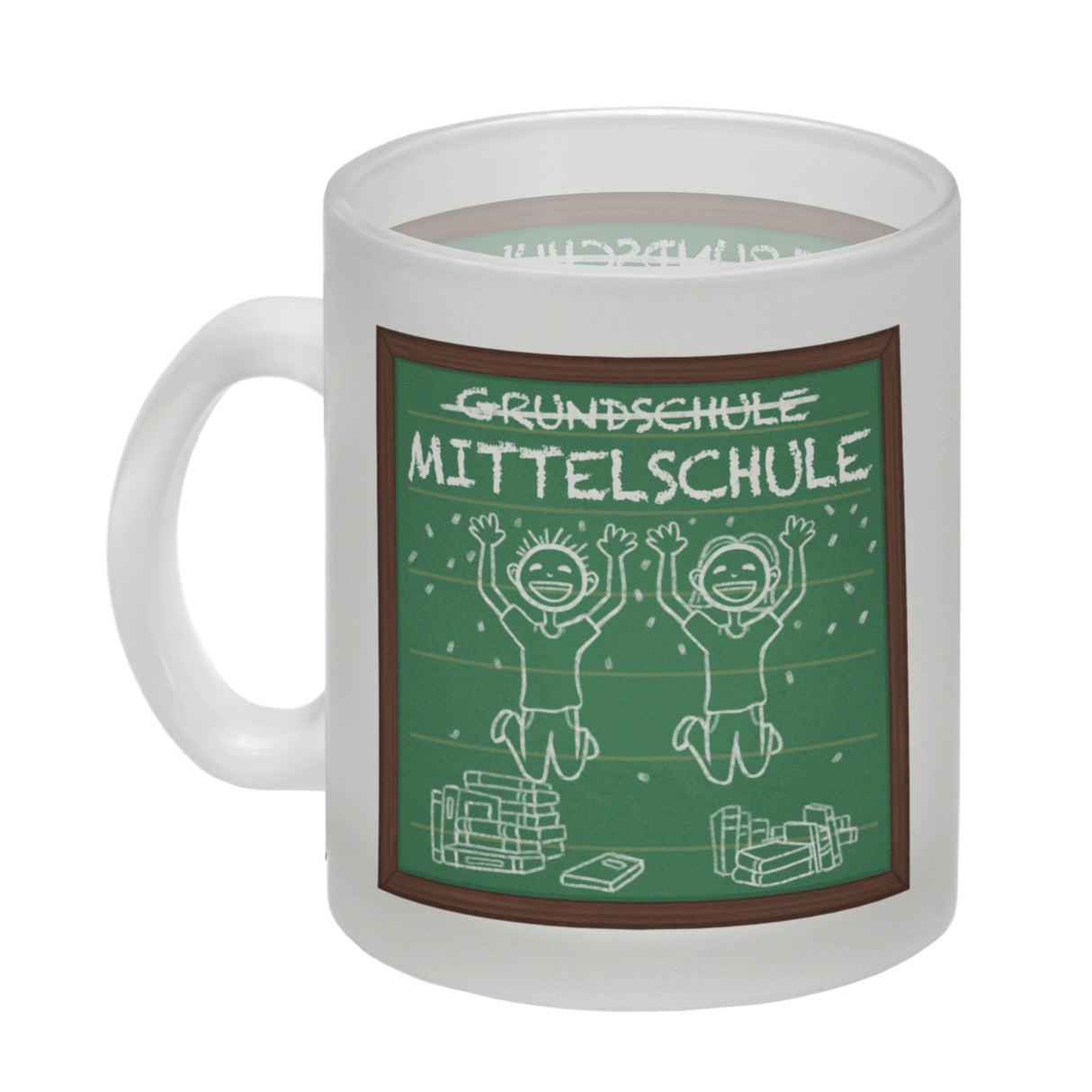Mittelschule Kaffeebecher für die weiterführende Schule im Tafellook
