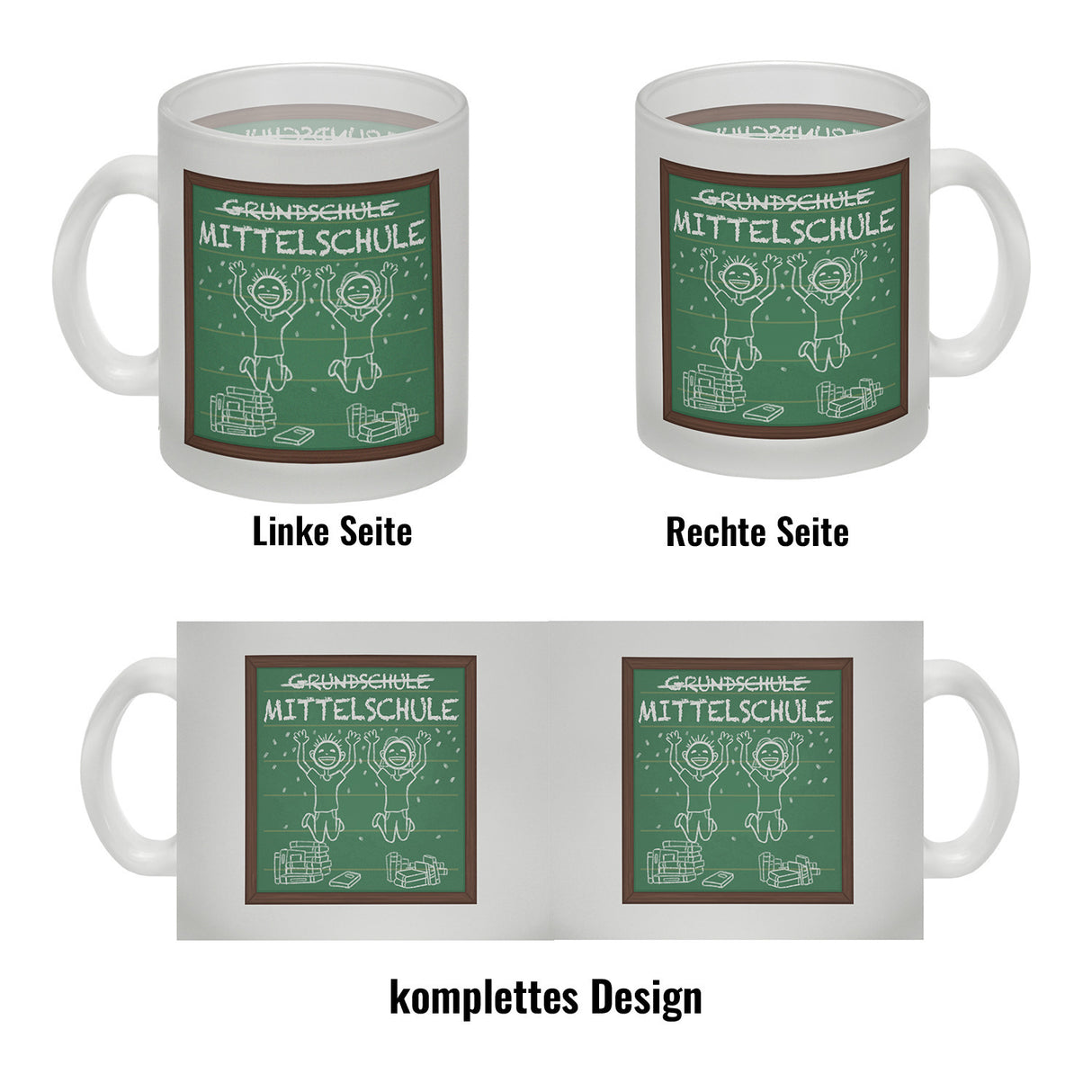 Mittelschule Kaffeebecher für die weiterführende Schule im Tafellook