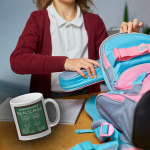 Realschule Kaffeebecher für die weiterführende Schule im Tafellook