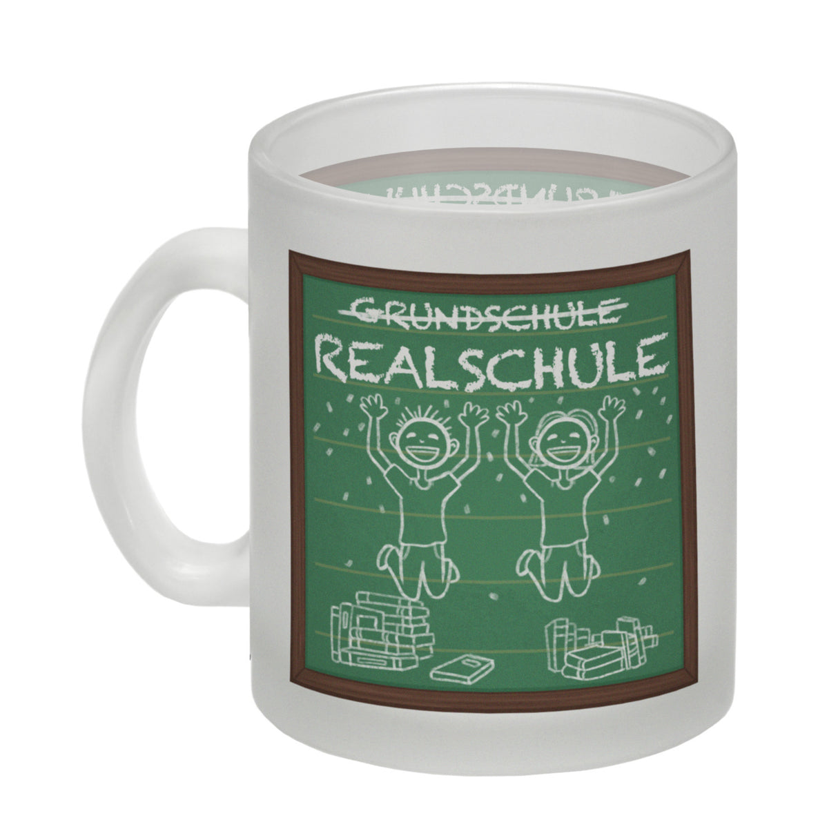 Realschule Kaffeebecher für die weiterführende Schule im Tafellook