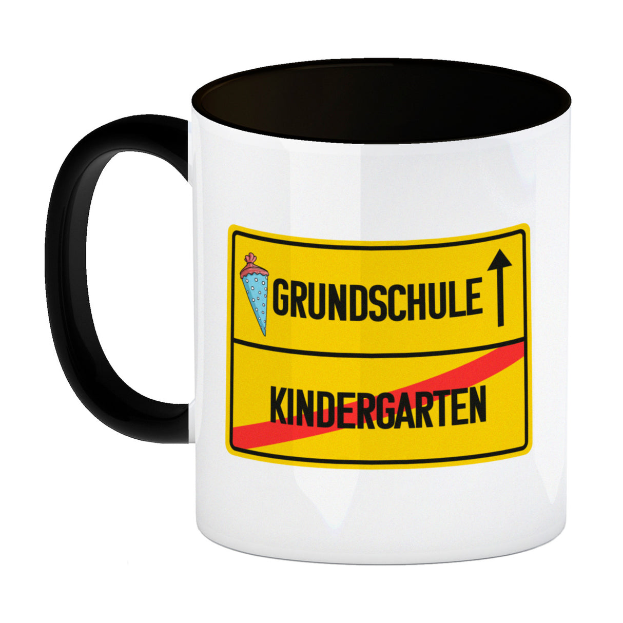Grundschule Ortsschild Kaffeebecher zur Einschulung
