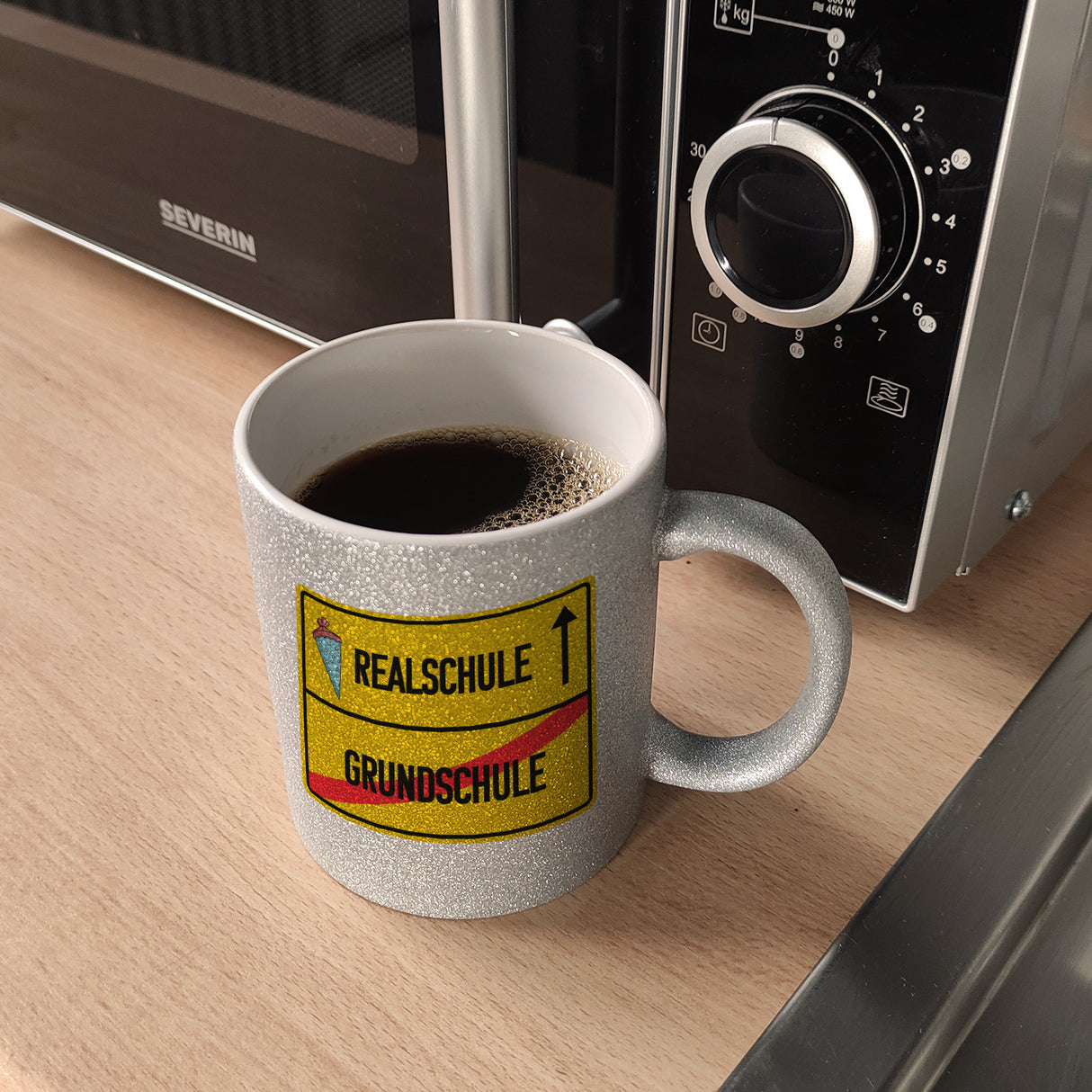 Realschule Ortsschild Kaffeebecher zur Einschulung