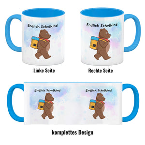 Endlich Schulkind Bär Kaffeebecher für die Einschulung