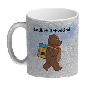 Endlich Schulkind Bär Kaffeebecher für die Einschulung