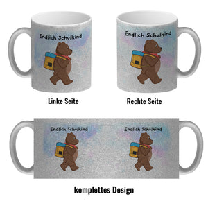 Endlich Schulkind Bär Kaffeebecher für die Einschulung