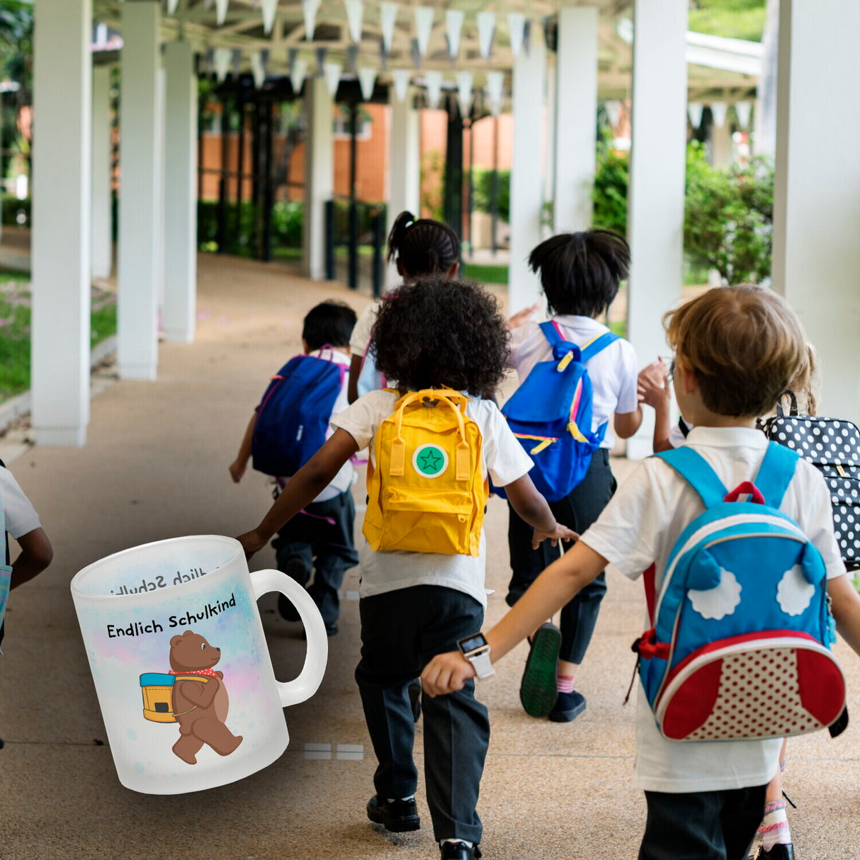 Endlich Schulkind Bär Kaffeebecher für die Einschulung