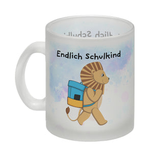Endlich Schulkind Löwe Kaffeebecher für die Einschulung