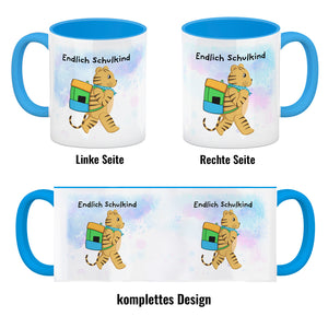 Endlich Schulkind Tiger Kaffeebecher für die Einschulung
