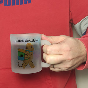 Endlich Schulkind Tiger Kaffeebecher für die Einschulung