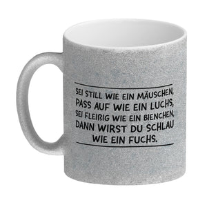 Schlauer Fuchs Kaffeebecher zur Einschulung mit Tiermotiv und Spruch