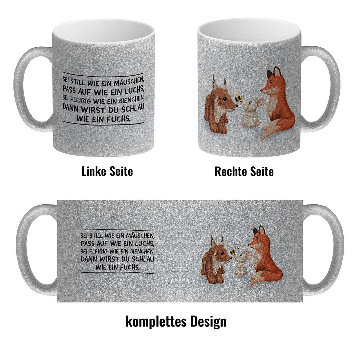 Schlauer Fuchs Kaffeebecher zur Einschulung mit Tiermotiv und Spruch