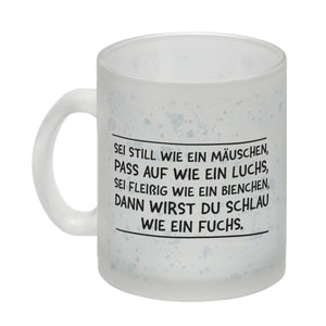 Schlauer Fuchs Kaffeebecher zur Einschulung mit Tiermotiv und Spruch