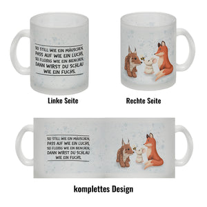 Schlauer Fuchs Kaffeebecher zur Einschulung mit Tiermotiv und Spruch
