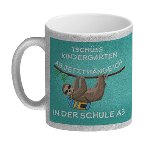 Tschüss Kindergarten... Faultier Kaffeebecher für die Einschulung