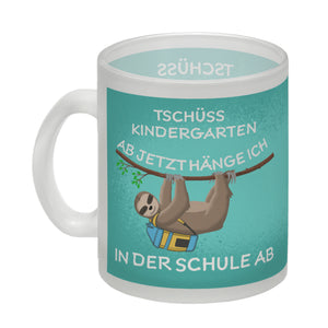 Tschüss Kindergarten... Faultier Kaffeebecher für die Einschulung
