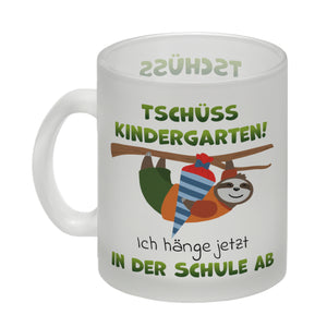 Tschüss Kindergarten Faultier Kaffeebecher für die Einschulung