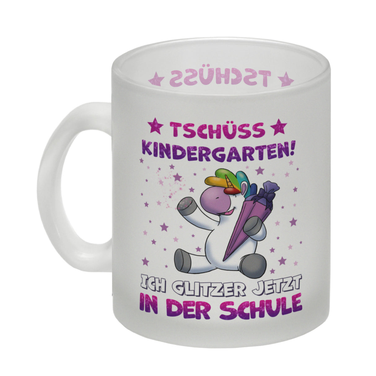 Tschüss Kindergarten Einhorn Kaffeebecher für die Einschulung