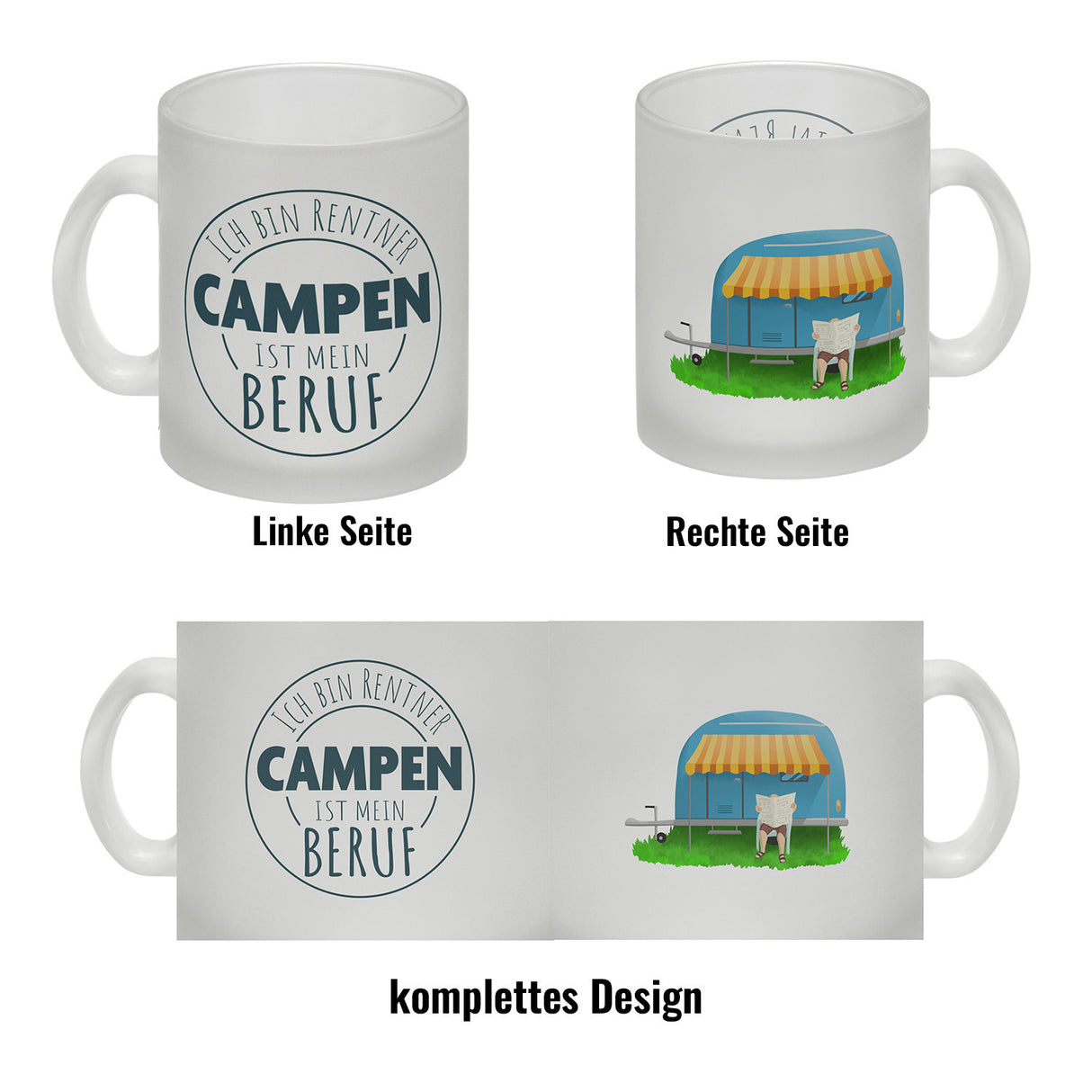 Ich bin Rentner Campen ist mein Beruf Kaffeebecher mit Wohnwagen