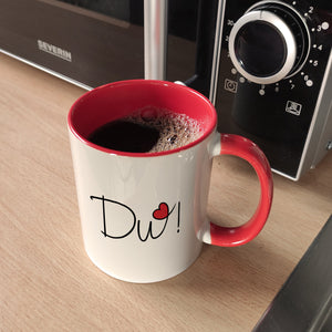 Du! schöner Kaffeebecher als Geschenk mit Herz