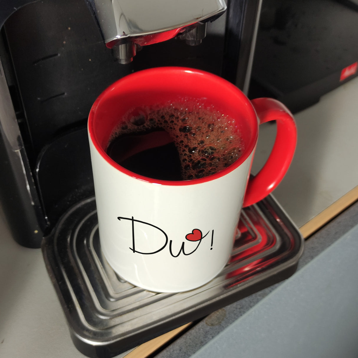 Du! schöner Kaffeebecher als Geschenk mit Herz