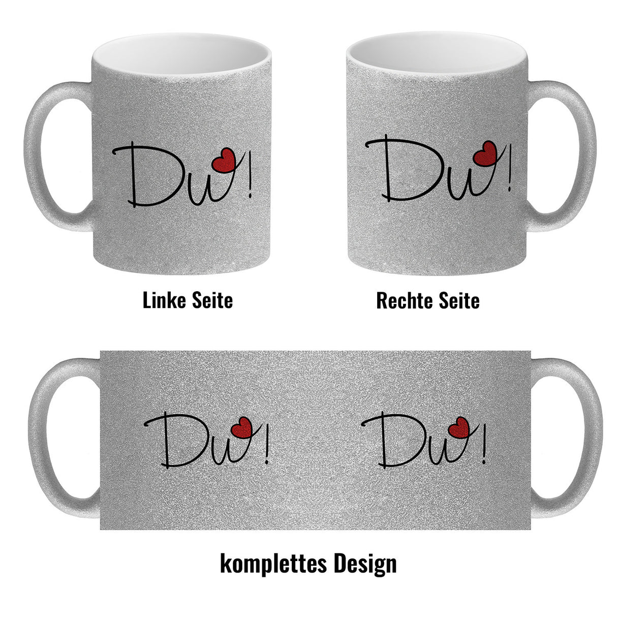 Du! schöner Kaffeebecher als Geschenk mit Herz