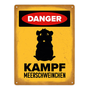 Vorsicht Meerschweinchen Metallschild mit Meerschweinchen Silhouette