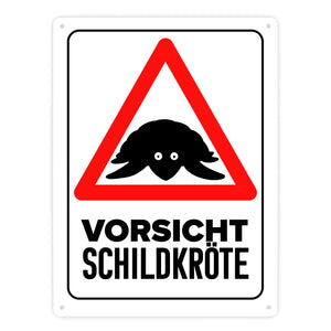 Vorsicht Schildkröte Metallschild mit Schildkröten Silhouette