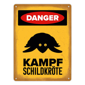 Vorsicht Schildkröte Metallschild mit Schildkröten Silhouette